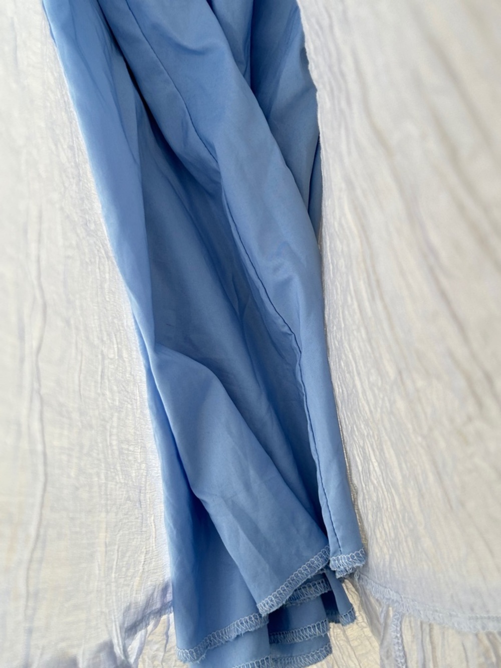Light Blue Gauzy Ruffle Hem Maxi Skirt - Picture 10 of 16